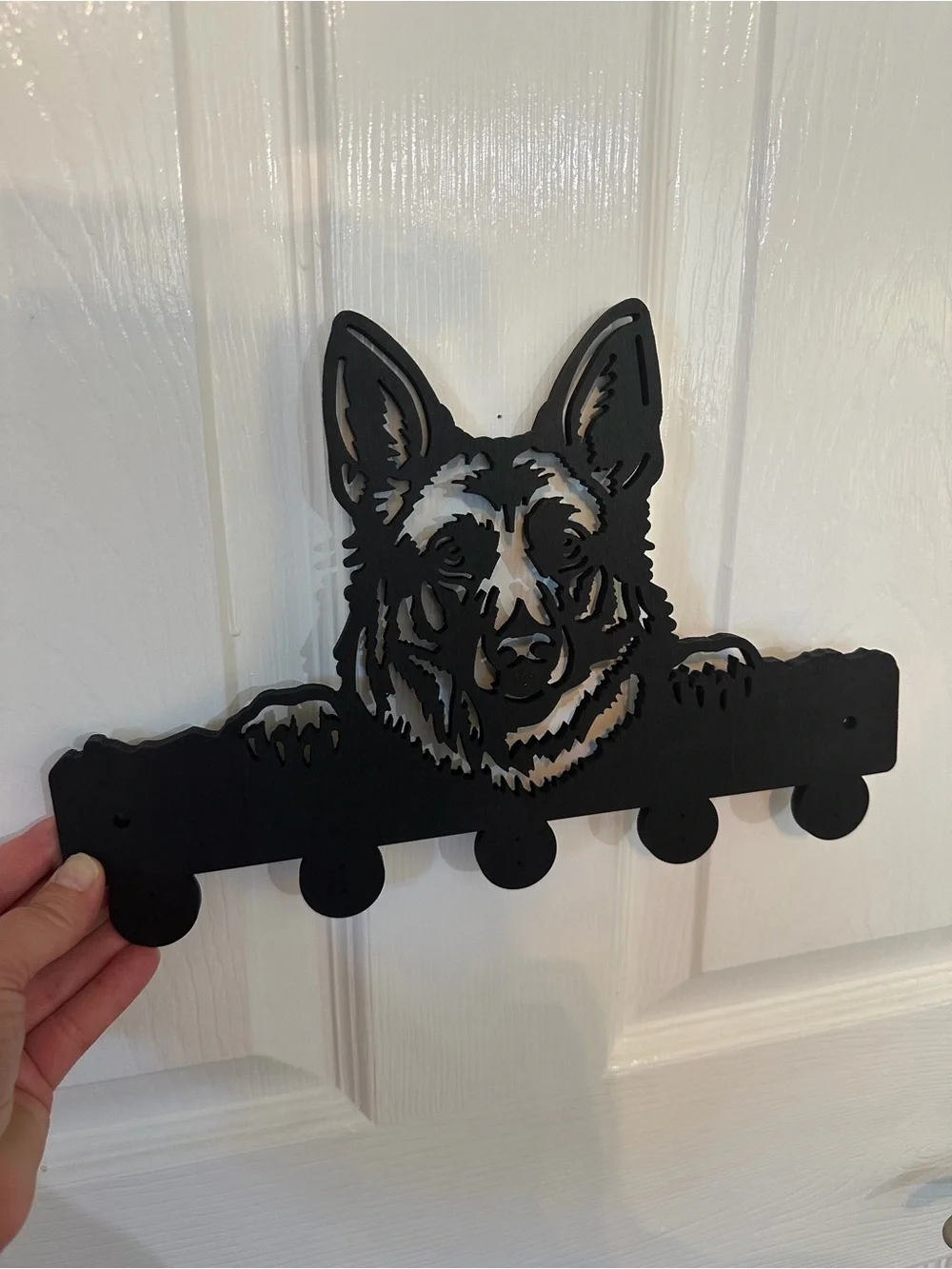 German Shepherd Wall Key Rack in Black